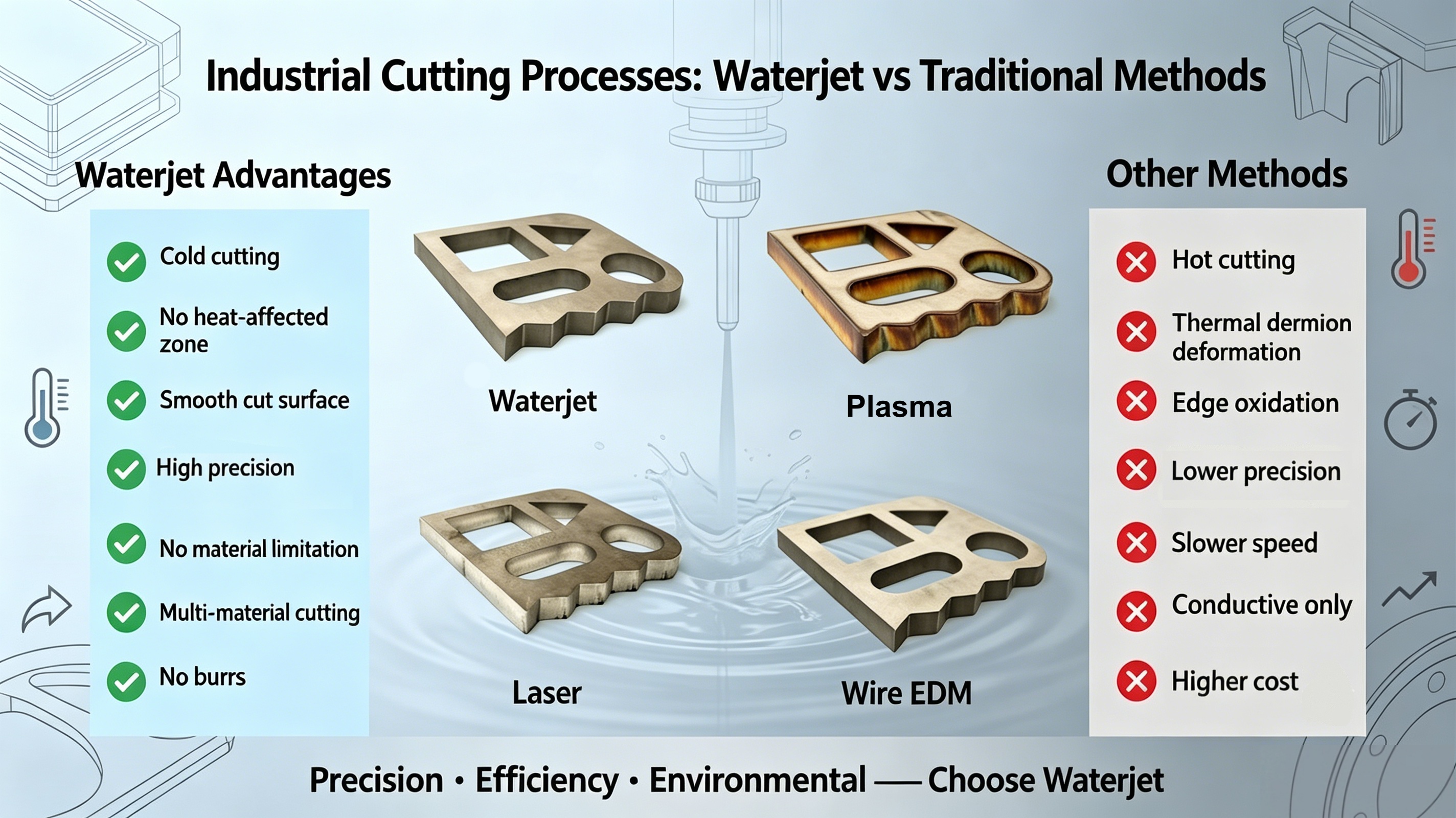 Three Core Challenges in Composite Cutting-Waterjet vs Traditional Methods